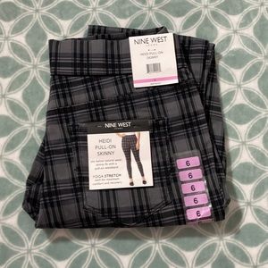 NINE WEST black and gray plaid dress pants